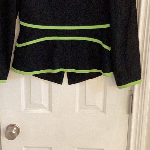 Cache Unique & Rare Vintage Black Jacket w/ Chartreuse Trim - Picture 8 of 9